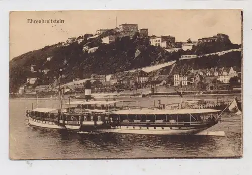 BINNENSCHIFFE - RHEIN, Köln-Düsseldorfer "PARSEVAL" vor Koblenz, 1915