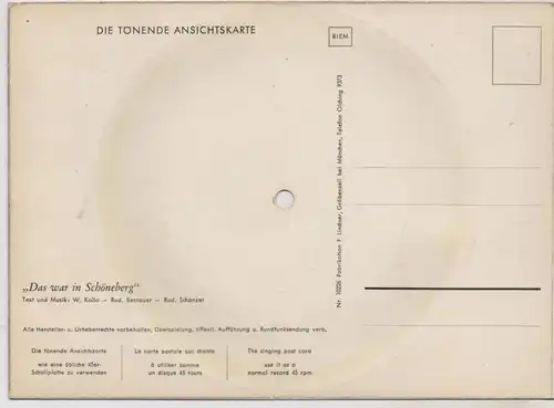 8240 BERCHTESGADEN, Schallplatten - AK, "Das Echo vom Königssee"