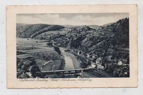 5760 ARNSBERG , Blick vom Schloßberg, Feldpost "Bau Ersatz Kompanie", 1940