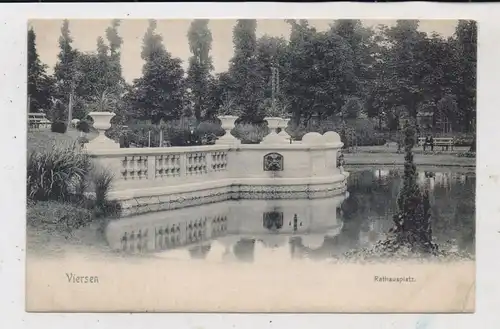 4060 VIERSEN, Rathausplatz, Teich, 1904, Verlag Molls, kl. Druckstelle