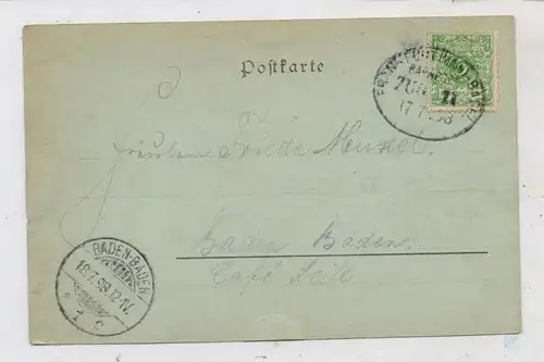 6940 WEINHEIM, Historische Ansicht von 1843, Birkenauer Thal, Bahnpost Frankfurt - Basel, 1898