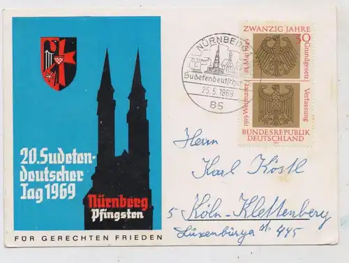 SUDETEN - 20. Sudetendeutscher Tag 1969 Nürnberg, Sonderpostkarte