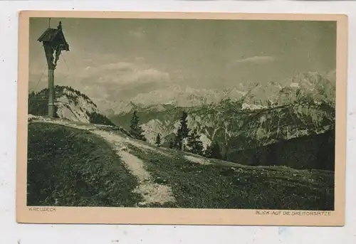 8100 GARMISCH - PARTENKIRCHEN, Kreuzeck / Adolf - Zoeppritz - Haus / Kreuzeckhaus, Blick auf die Dreitorspitze, 1926