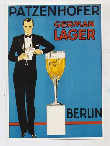 1000 BERLIN, BIER, PATZENHOFER, German Lager, Plakat 1900, Repro