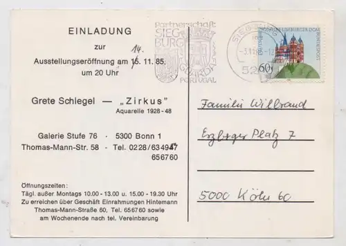 CIRCUS / ZIRCUS, Ausstellung - GRETE SCHLEGEL - "ZIRCUS" Aquarelle, Bonn 1985