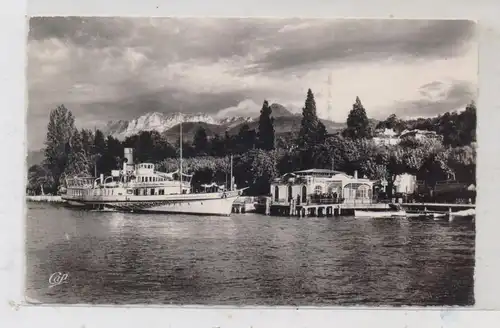 BINNENSCHIFFE - GENFER SEE / LAC LEMAN, "HELVETIE" am Anleger Evian - les - Bains, 1959