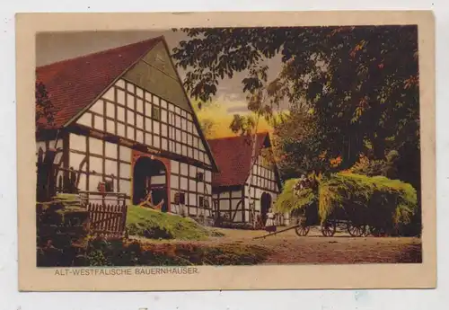 LANDWIRTSCHAFT - Bauernhaus aus dem Münsterland, Heuwagen, 1923