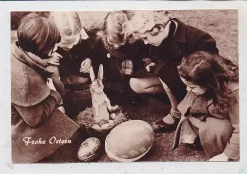 OSTERN - Kinder mit Schokoladen - Osterhasen, Frielo - Kaffee  Hamburg Werbekarte, 50er Jahre