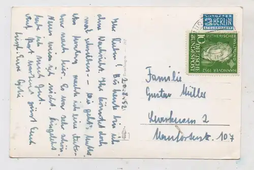 BUND - 1952, Michel 149, Luther, AK - Einzelfrankatur von Urach nach Leverkusen, 20.8.52