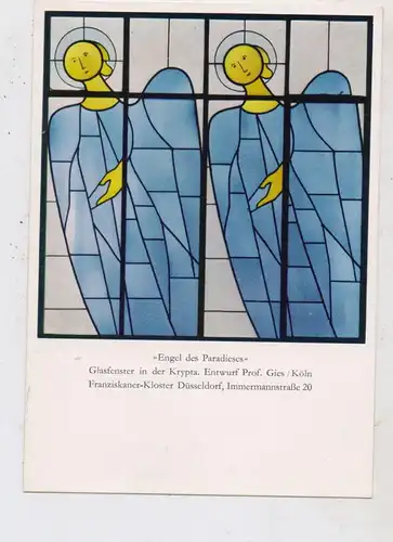 4000 DÜSSELDORF, Franziskaner - Kloster Immermannstrasse, Glasfenster in der Krypta von Prof. Gies - Köln
