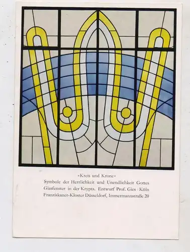 4000 DÜSSELDORF, Franziskaner - Kloster Immermannstrasse, Glasfenster in der Krypta von Prof. Gies - Köln