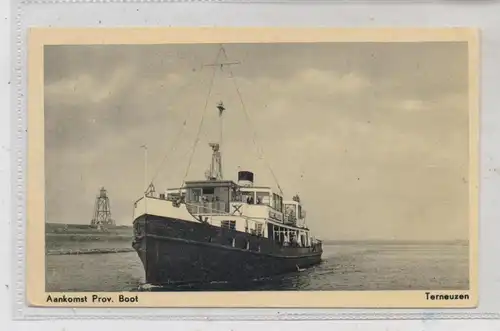 FÄHRE / Ferry / Traversier, Terneuzen, aankomst Prov. Boot, 1955