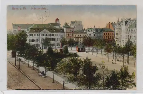 5300 BONN, Münsterplatz, Beethovendenkmal, Hauptpost, Verlag Stengel