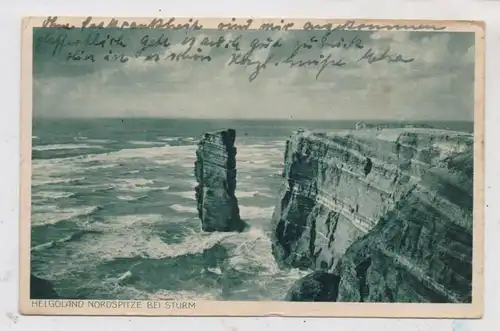 2192 HELGOLAND, Nordspitze bei Sturm, 1931