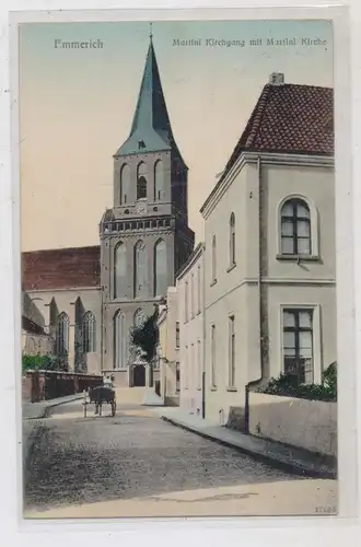 4240 EMMERICH, Martini Kirchgang mit Martini Kirche, 1906