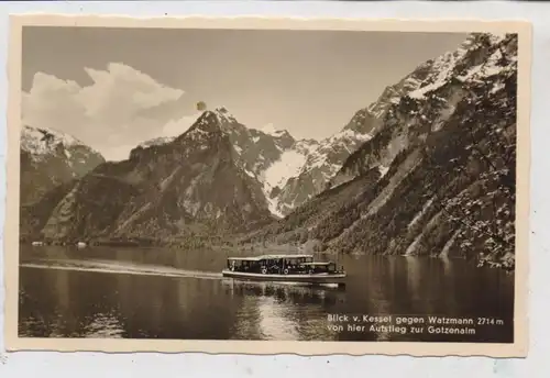 BINNENSCHIFFE - KÖNIGSSEE, Personenschiff vor Watzmann