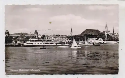 BINNENSCHIFFE - BODENSEE, "HEGAU" und weitere Schiffe im Hafen Kosntanz, 1957