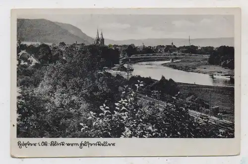 3470 HÖXTER, Blick vom Felsenkeller, 30er Jahre