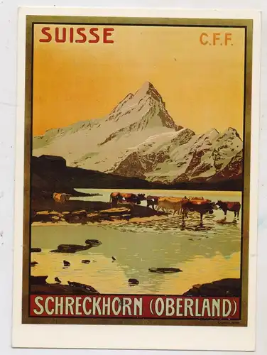 CH 3818 GRINDELWALD BE, Schreckhorn, Plakat repro, Affiche