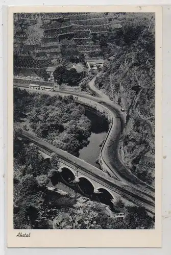 5483 BAD NEUENAHR - AHRWEILER - WALPORZHEIM, Blick auf Bunte Kuh, Ahr und Eisenbahnlinie, 195...
