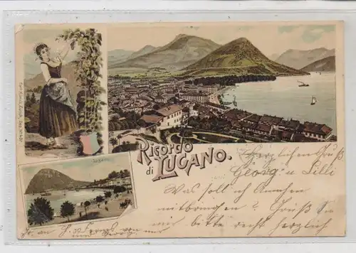 CH 6900 LUGANO TI, Lithographie 1897, Verlag Künzli