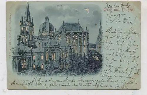 5100 AACHEN, Dom, Halt gegen Licht / Hold to light, Durchscheinkarte, 1900, kl. Druckstelle