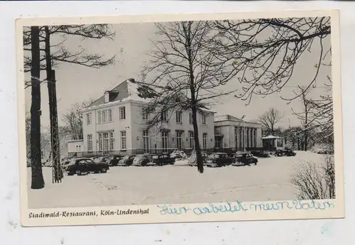 5000 KÖLN - LINDENTHAL, Stadtwald - Restaurant im Schnee, Oldtimer, 1959