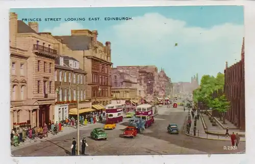 SCOTLAND - EDINBURGH, Princess street, Oldtimer, Policemen, 1958