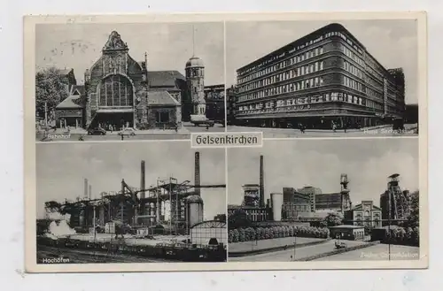 4650 GELSENKIRCHEN, Bahnhof, Hans - Sachs - Haus, Hochöfen, Zeche Consolidation, kl. Druckstelle, 1954