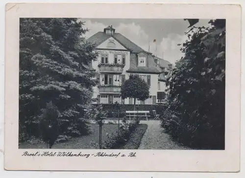 5340 BAD HONNEF - RHÖNDORF, Broel's Hotel Wolkenburg, 1943 !!!, Eckdruckstelle