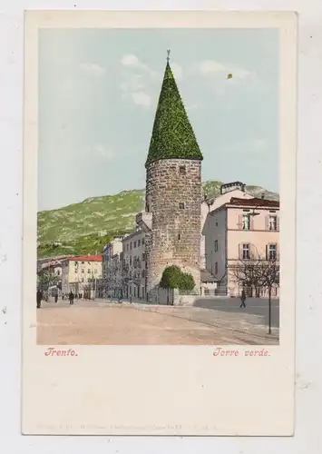 I 38121 TRIENT / TRENTO, Grüner Turm / Torre verde, Photochromiekarte 1577, ca. 1900, color
