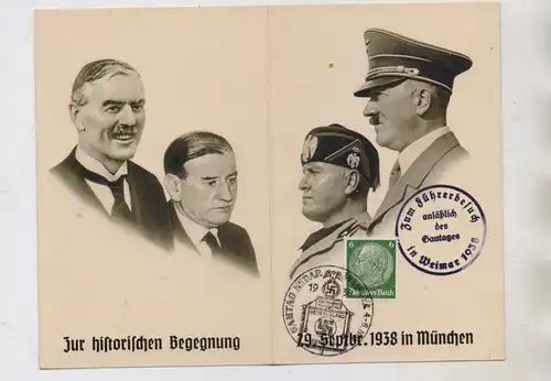 GESCHICHTE - PROPAGANDA III.Reich, Gautag Weimar 1938, Mussolini / Chamberlain / Hitler...