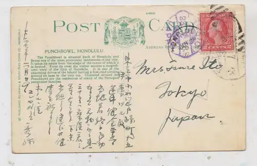 USA - HAWAII - HONOLULU, Punchbowl, 1923, Honolulu - Tokyo