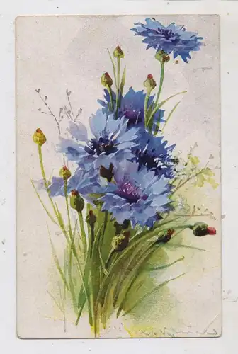 KÜNSTLER - ARTIST - CATHARINA KLEIN, Kornblumen, kl. Druckstelle
