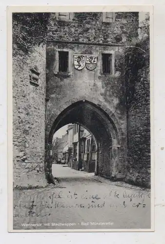 5358 BAD MÜNSTEREIFEL, Werthertor mit Stadtwappen. 1936