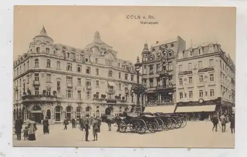 5000 KÖLN, Wallrafplatz, Hotel Monopol, Läden Haan / Pappermann, Droschken, belebte Szene, Trenkler