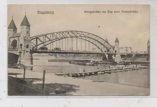 0-3000 MAGDEBURG, Pontonbrückenbau durch Pioniere, 1908