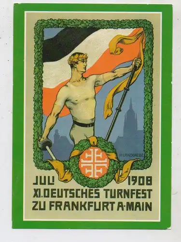 SPORT - TURNEN, Deutsches Turnfest Frankfurt 1908, Plakatrepro