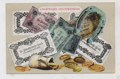 BANKNOTE - Niederländische Banknoten und Münzen, Glückwunschkarte