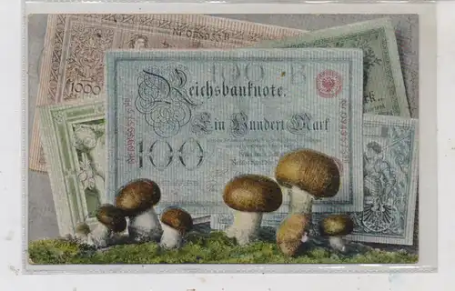 FLORA  - PILZE / Mushrooms / Funghi / Champignons, Pilze und Banknoten, 1907