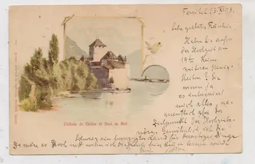 CH 1820 VEYTOUX - CHILLON, Schloß Chillon, 1898, color