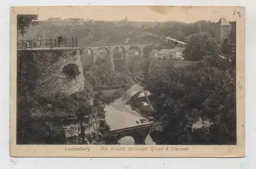 L 1000 LUXEMBURG STADT, Alzette, 1914, 1. Weltkrieg, deutsche Feldpost , Feldpoststation Nr. 1