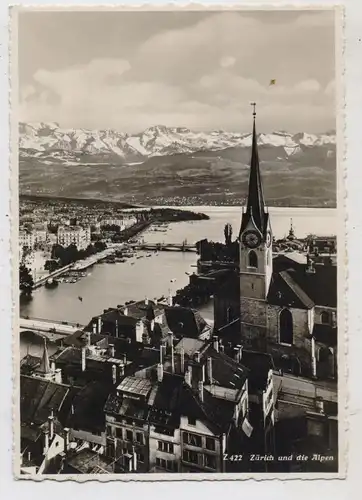CH 8000 ZÜRICH ZH, Zürich und die Alpen, 1935