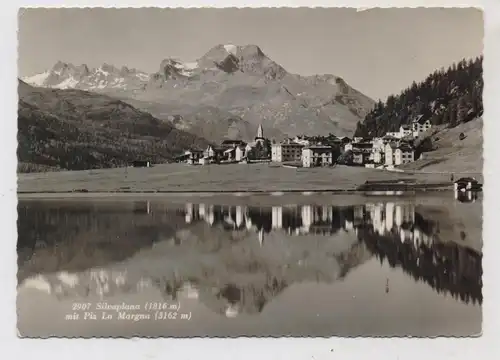 CH 7513 SILVAPLANA GR, Ortsansicht mit Piz La Margna, 1950