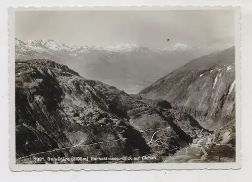 CH 3999 OBERGOMS - GLETSCH VS, Belvedere, Furkastrasse, Blick auf Gletsch