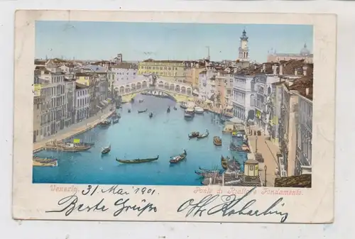 I 30100  VENEZIA / VENEDIG, Ponte de Rialto e Fondamente, 1901, Druckstellen