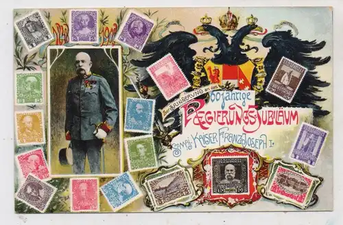 ÖSTERREICH - MONARCHIE, 60 jähriges Regierungsjubiläum Kaiser Franz Joseph I., Briefmarken