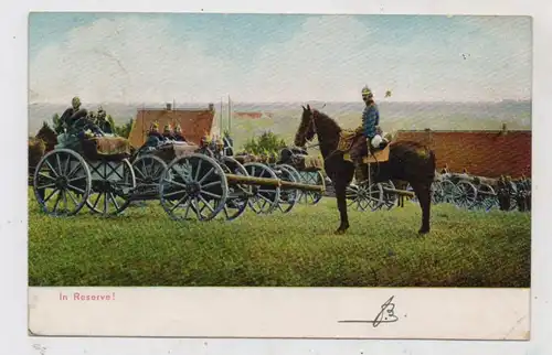 MILITÄR - Kaiserliches Heer, Artillerie im Manöver, 1905, color, kl. Druckstelle