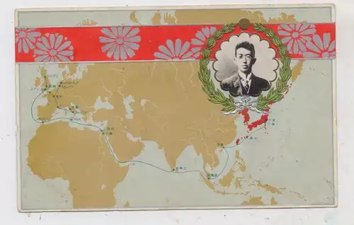 JAPAN / NIPPON - Kaiser / Tenno Yoshihito / Teishö, Präge-Karte / embossed / relief