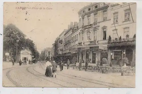 B 5000 NAMUR, Place de la Gare, Grand Hotel Bavard Belge, Deutsche Feldpost, 1916